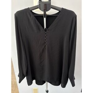 Ann Taylor Women's Black Long Sleeve Blouse  size XL